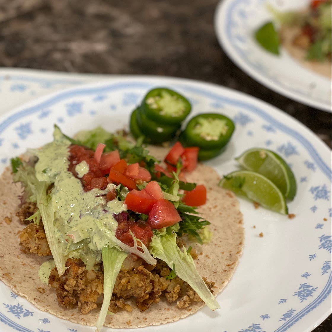 Tacos With Tofu Chorizo and Potatoes