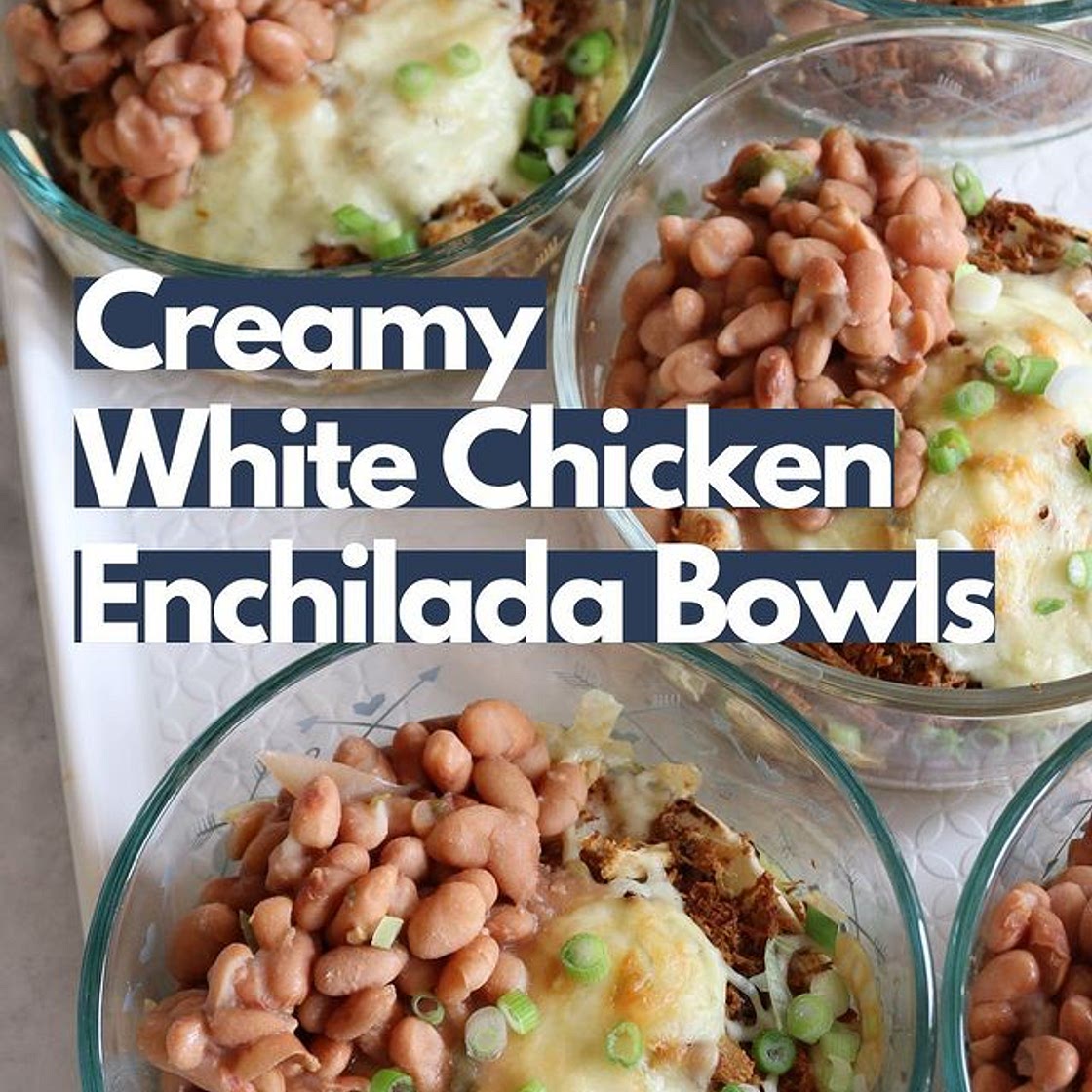 Creamy White Chicken Enchilada Bowls