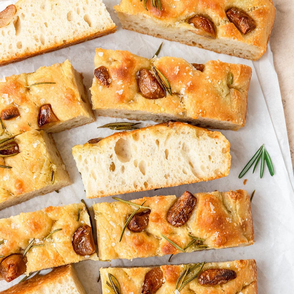 Sourdough Focaccia with Roasted Garlic