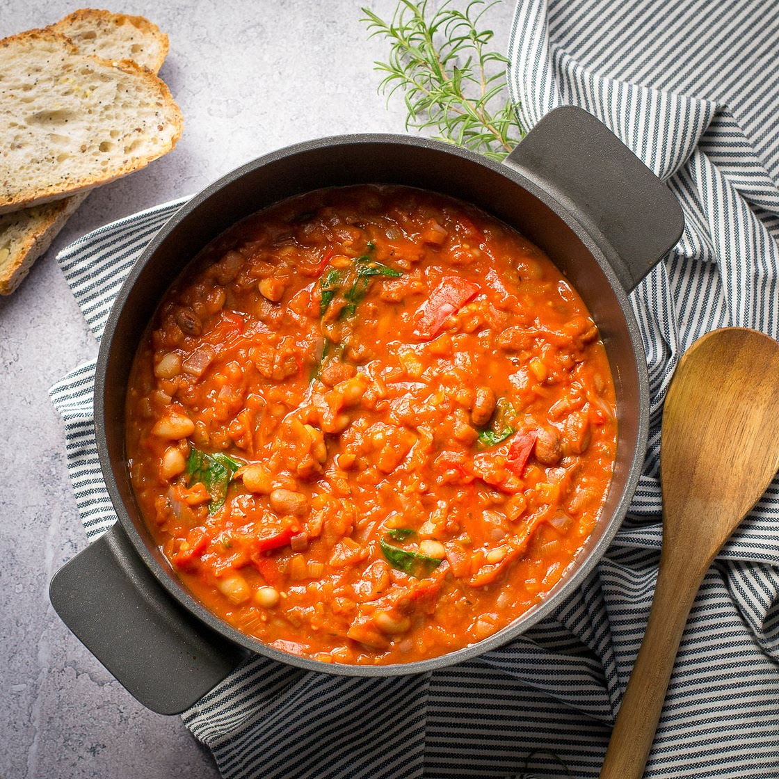 Tuscan Bean Stew with garlic & oregano