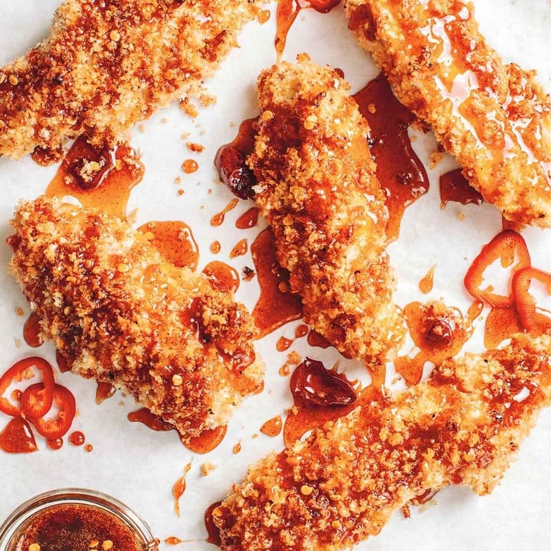 Baked Crunchy Hot Honey Chicken