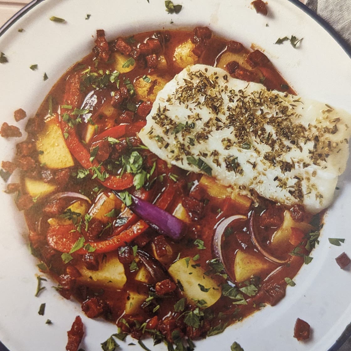 Spanish-Style Herby Cod & Crispy Chorizo Stew