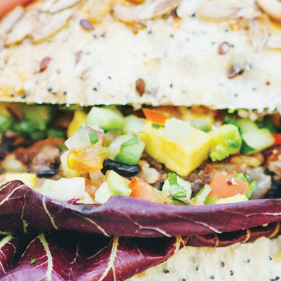 Black bean burgers with fresh salsa