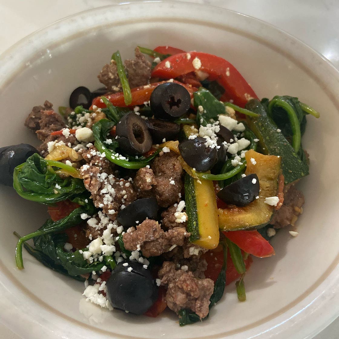 Mediterranean Ground Beef Stir Fry