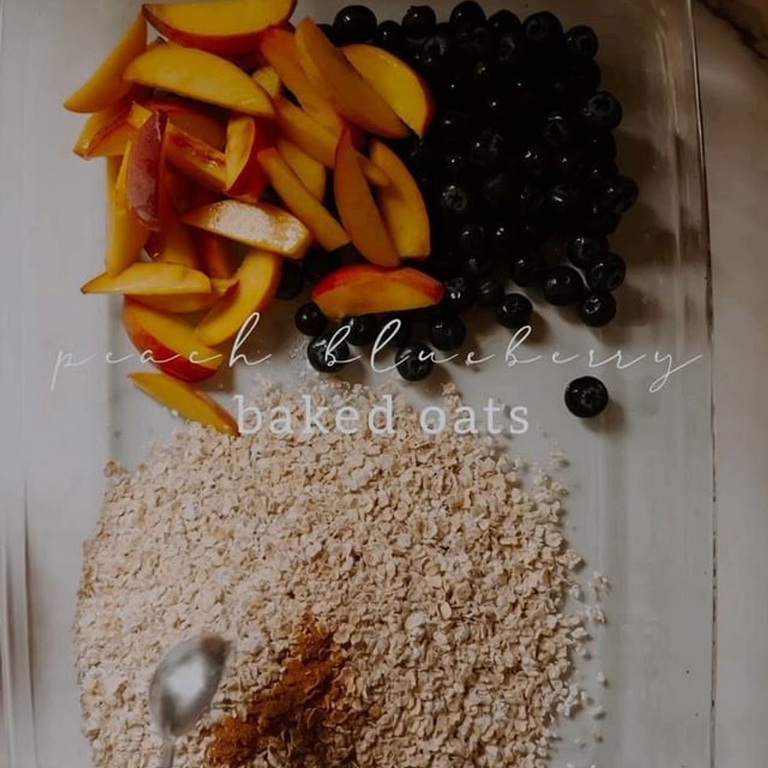 Peach & Blueberry Baked Oats