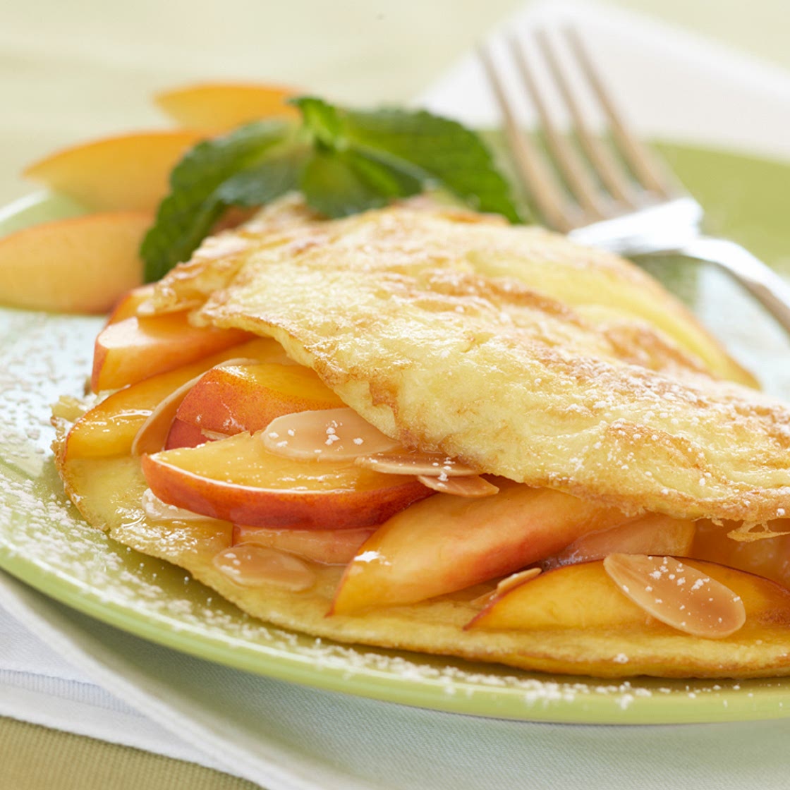 Peach, Honey & Almond Omelette