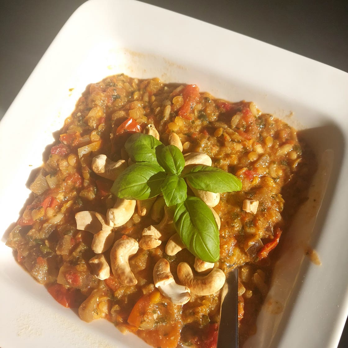 Tomato lentil risotto