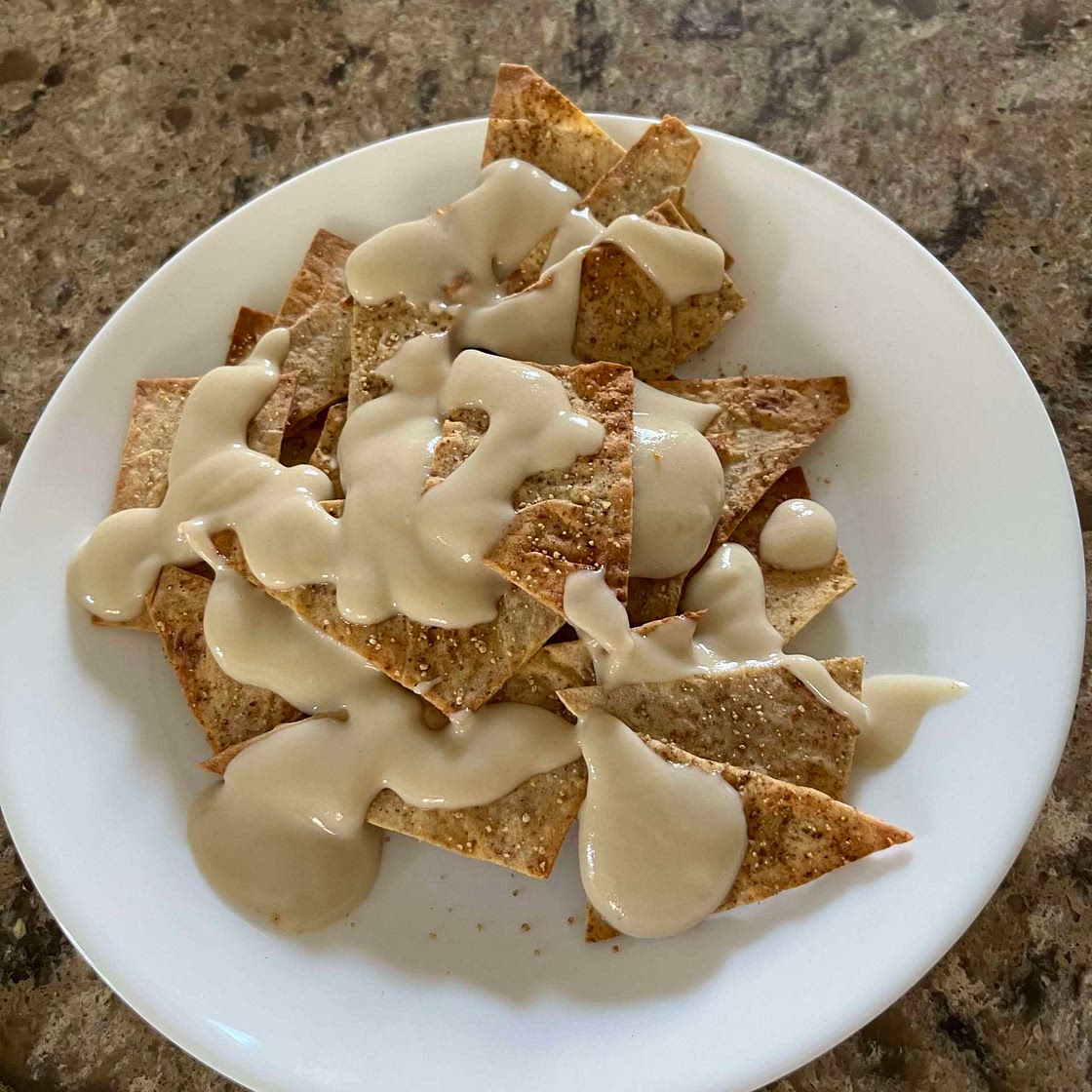 Cinnamon chips with cake batter icing