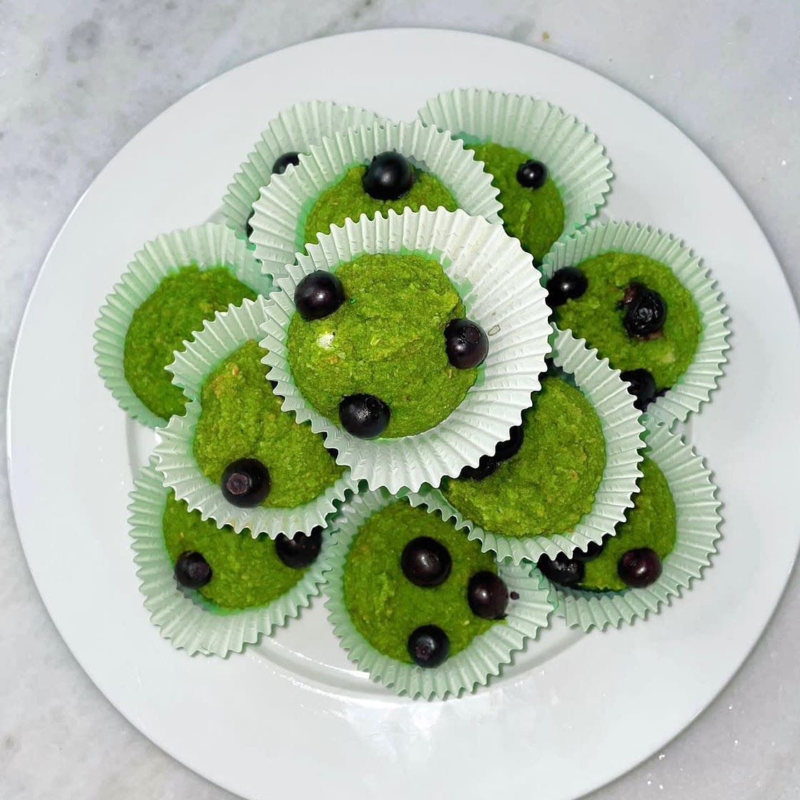 Spinach and Blueberry Muffins 