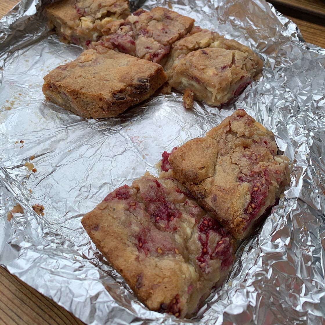 Raspberry White Chocolate Blondies