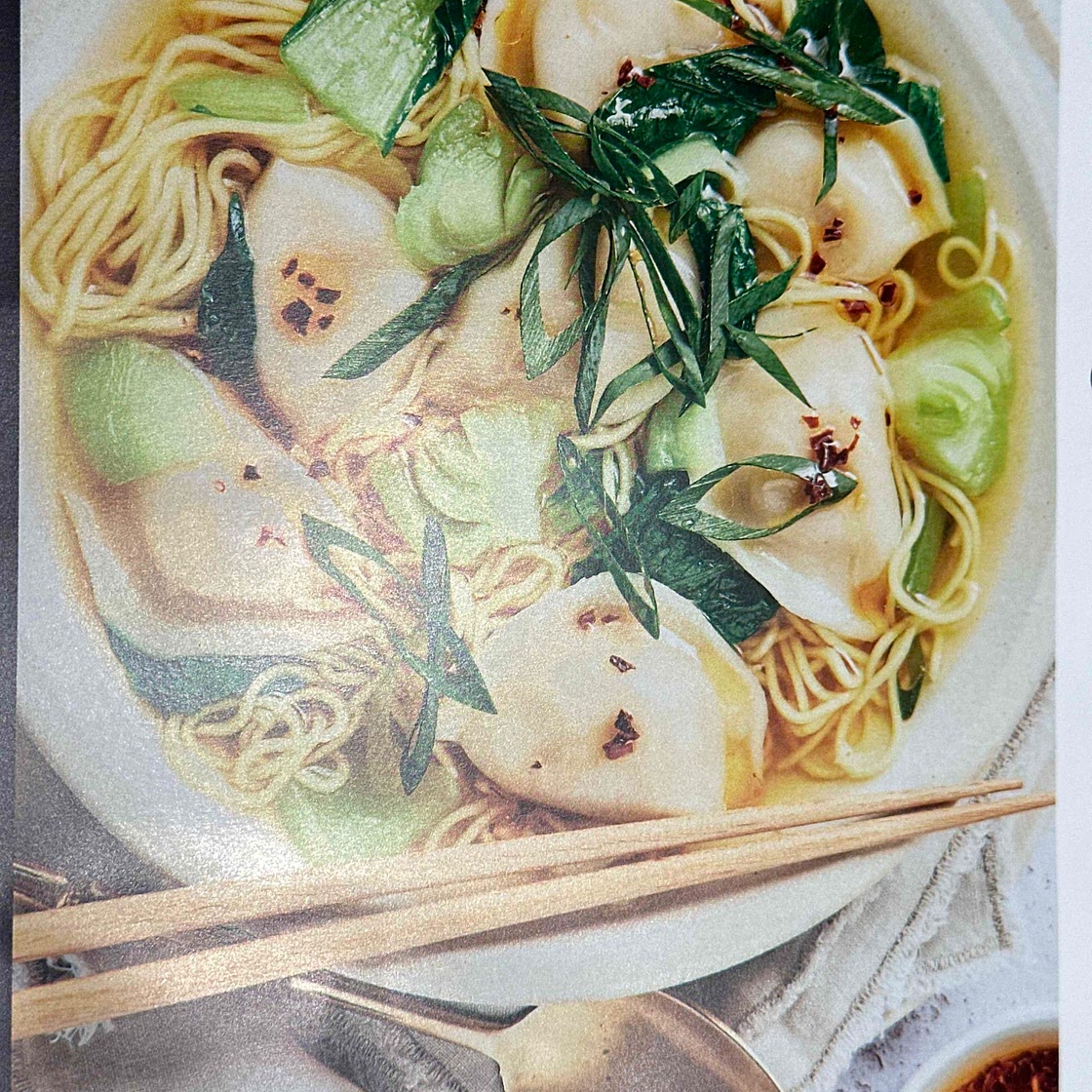 Chicken dumpling noodle soup