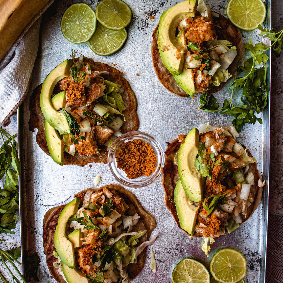 Suya Cod Plantain Tacos