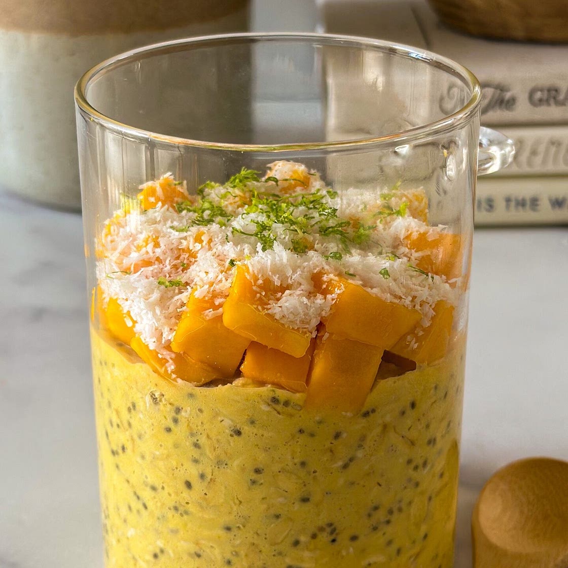 Vibrant Mango Lime Chia Seed Overnight Oats (Vegan & Gluten Free Breakfast)