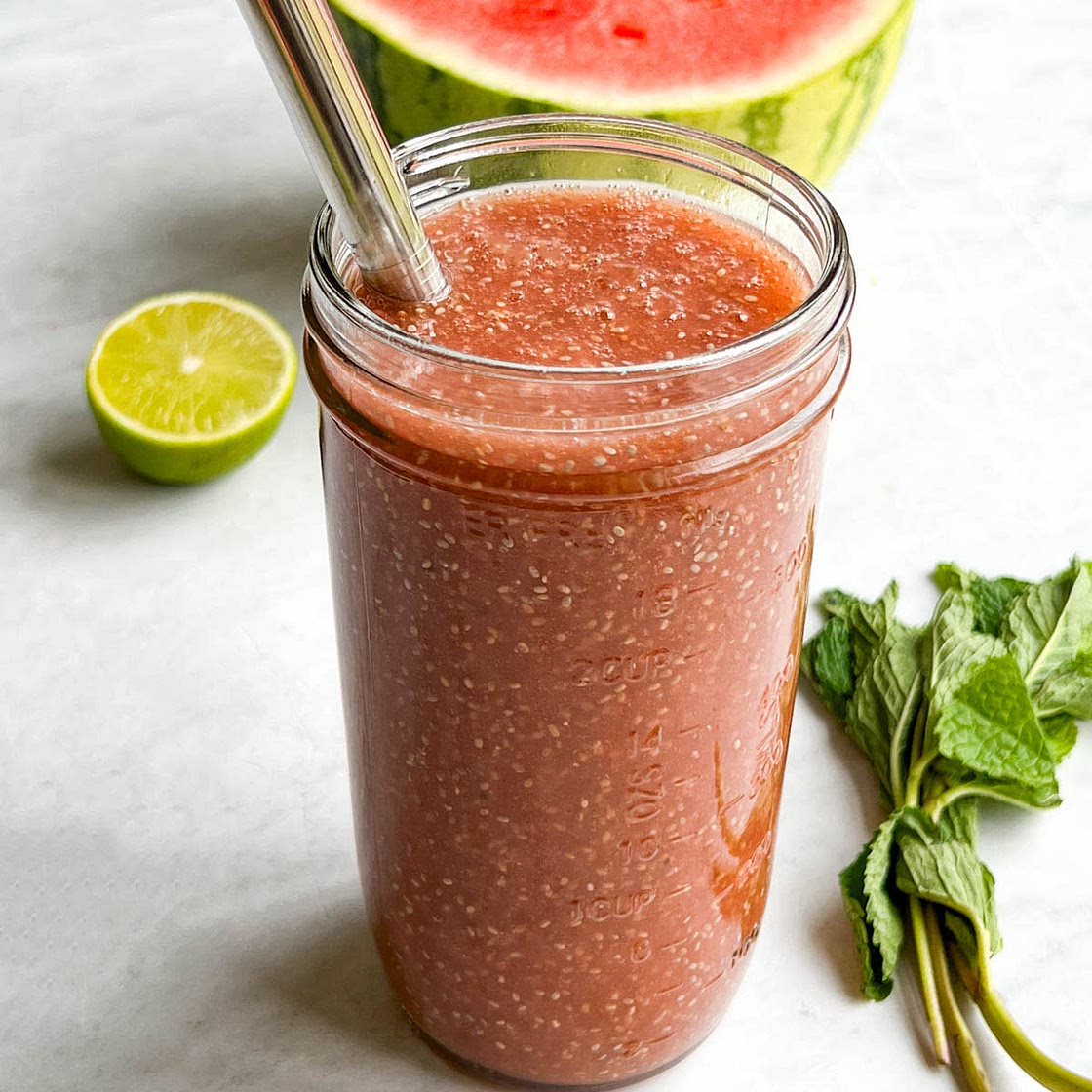 Watermelon Juice Recipe with Chia Seeds