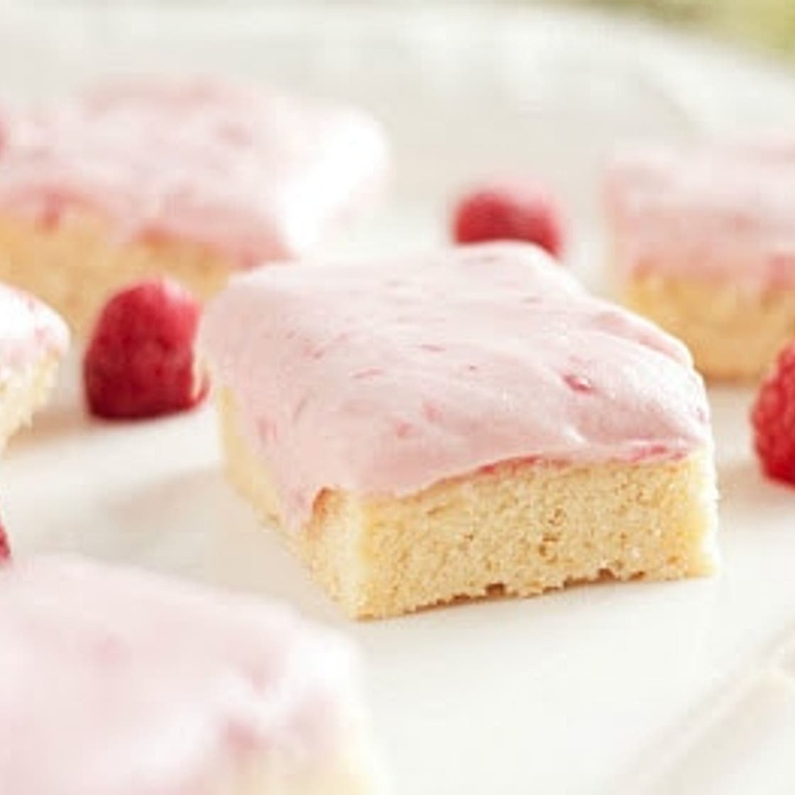 Sugar Cookie Squares with White Chocolate Raspberry Cheesecake Frosting