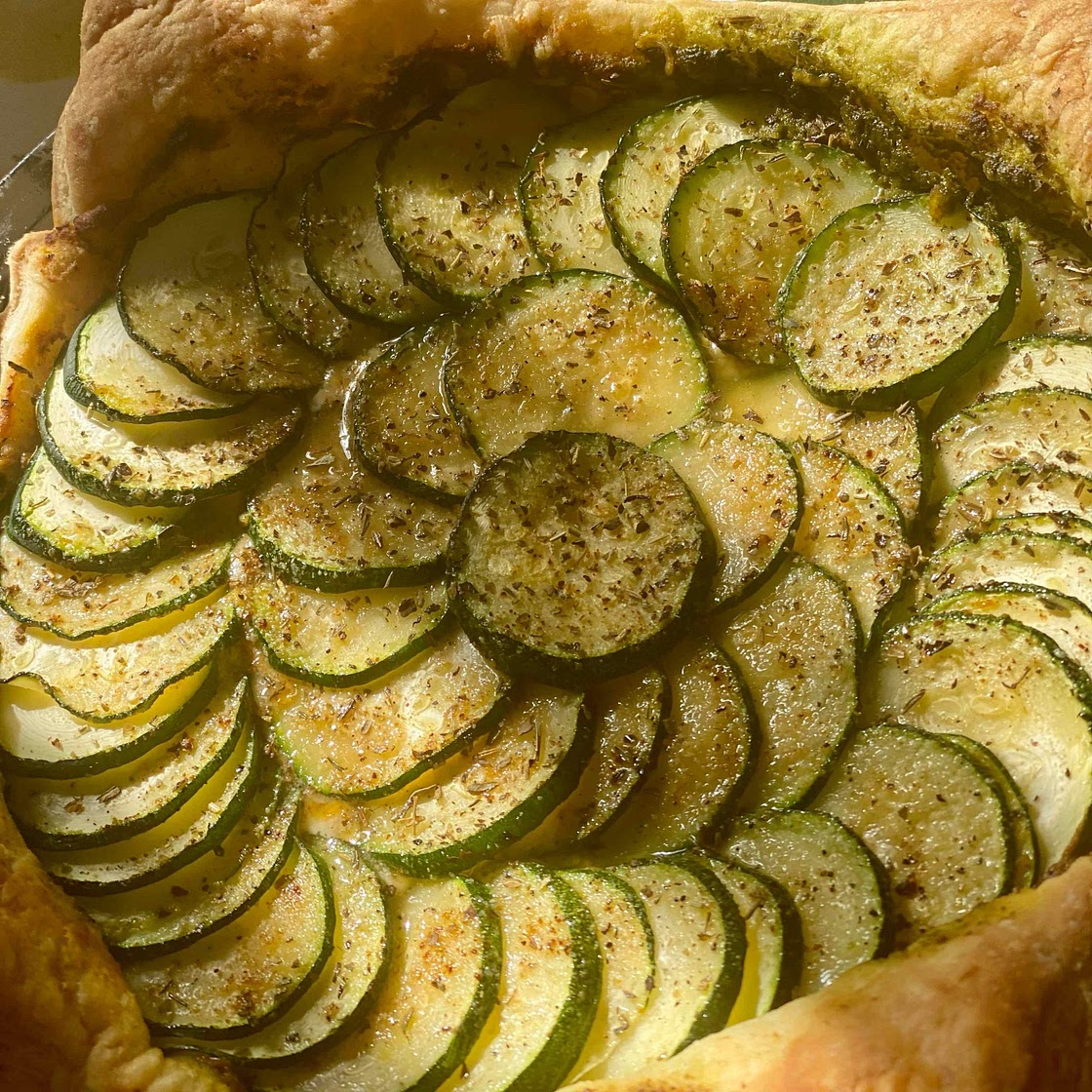 Courgette and Sun-Dried Tomato Pesto Tart