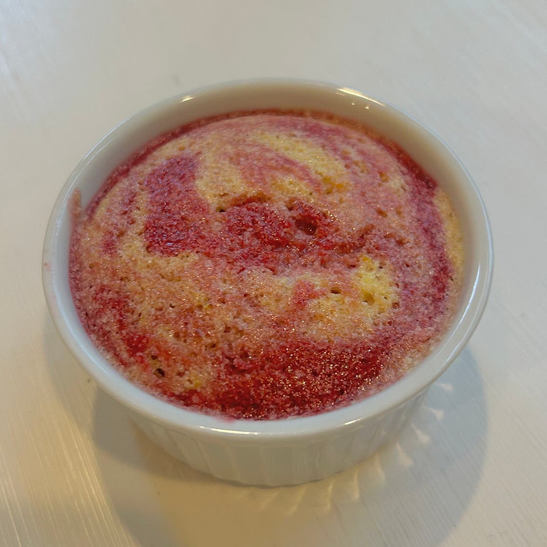 Lemon Raspberry Baked Pudding