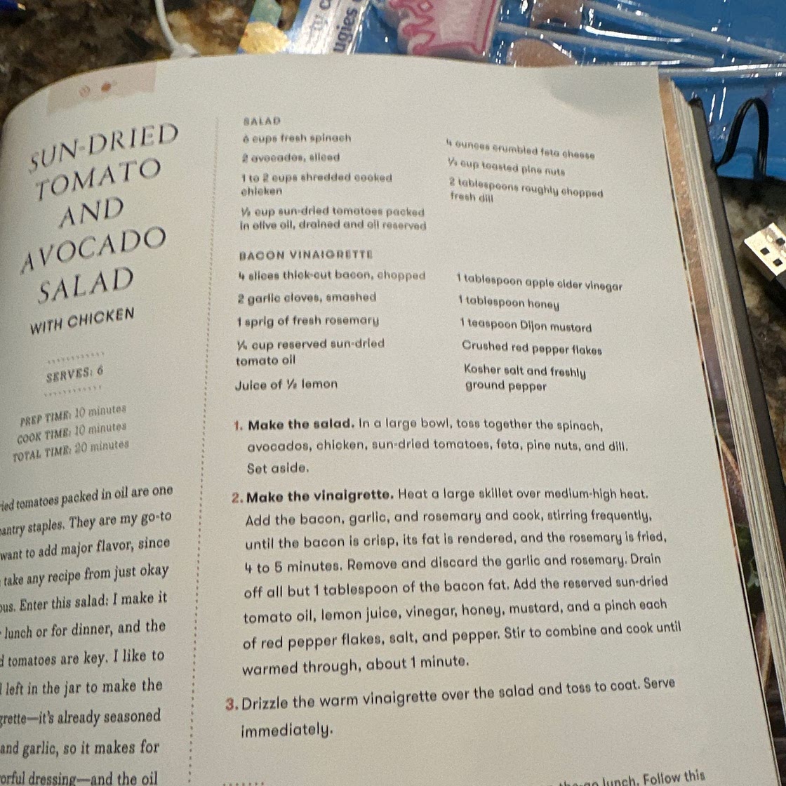 Sun Dried Tomato & Avocado Salad with Chicken