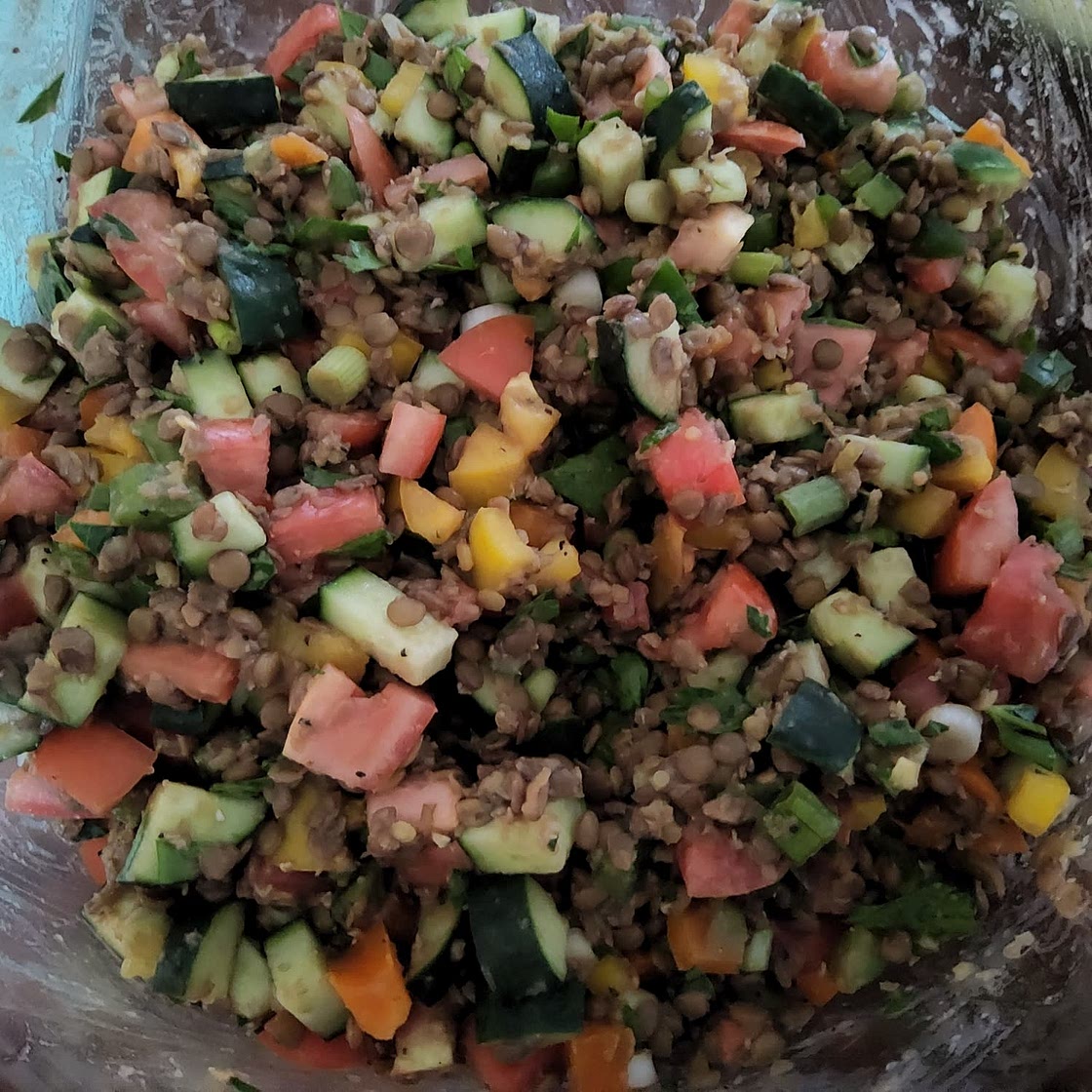 Lentil lunch bowl