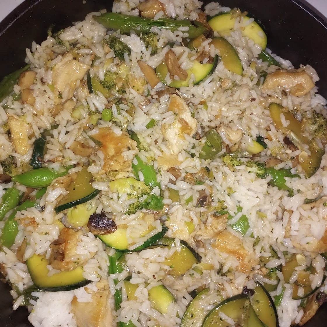 Zucchini Mushroom Chicken Stir Fry