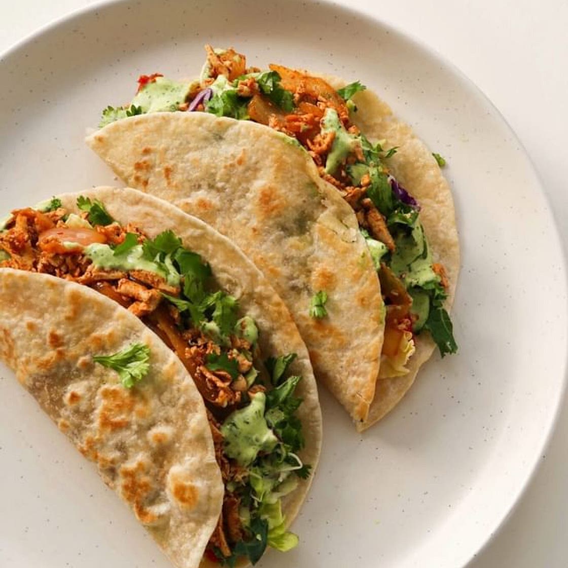 Shredded tofu tacos 