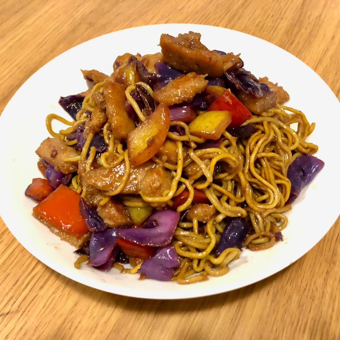 96. Honey Soy Glazed “Chicken” and Noodles