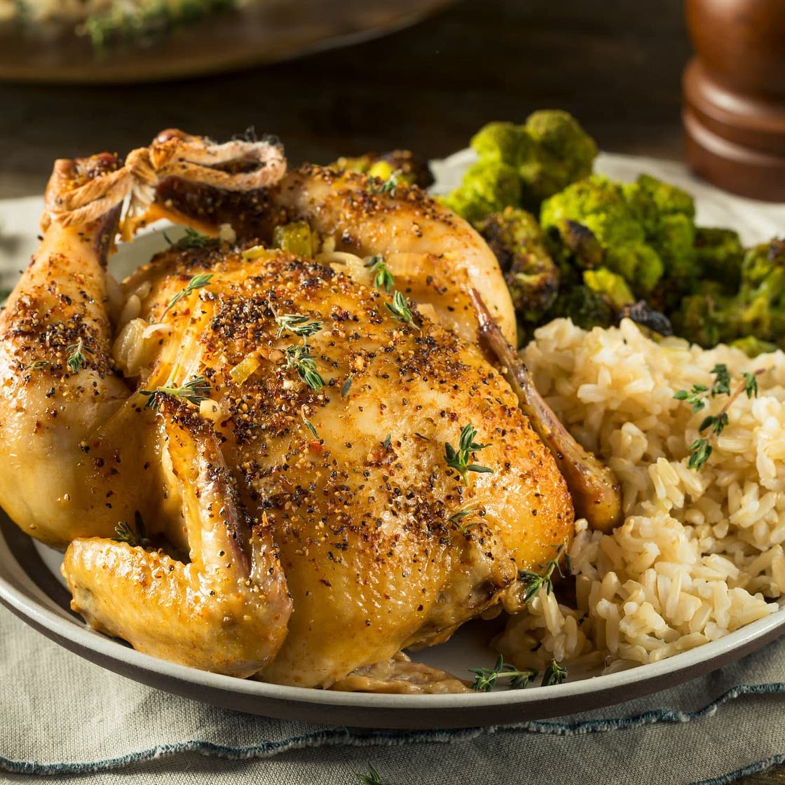Stuffed Sweet and Sour Cornish Game Hens