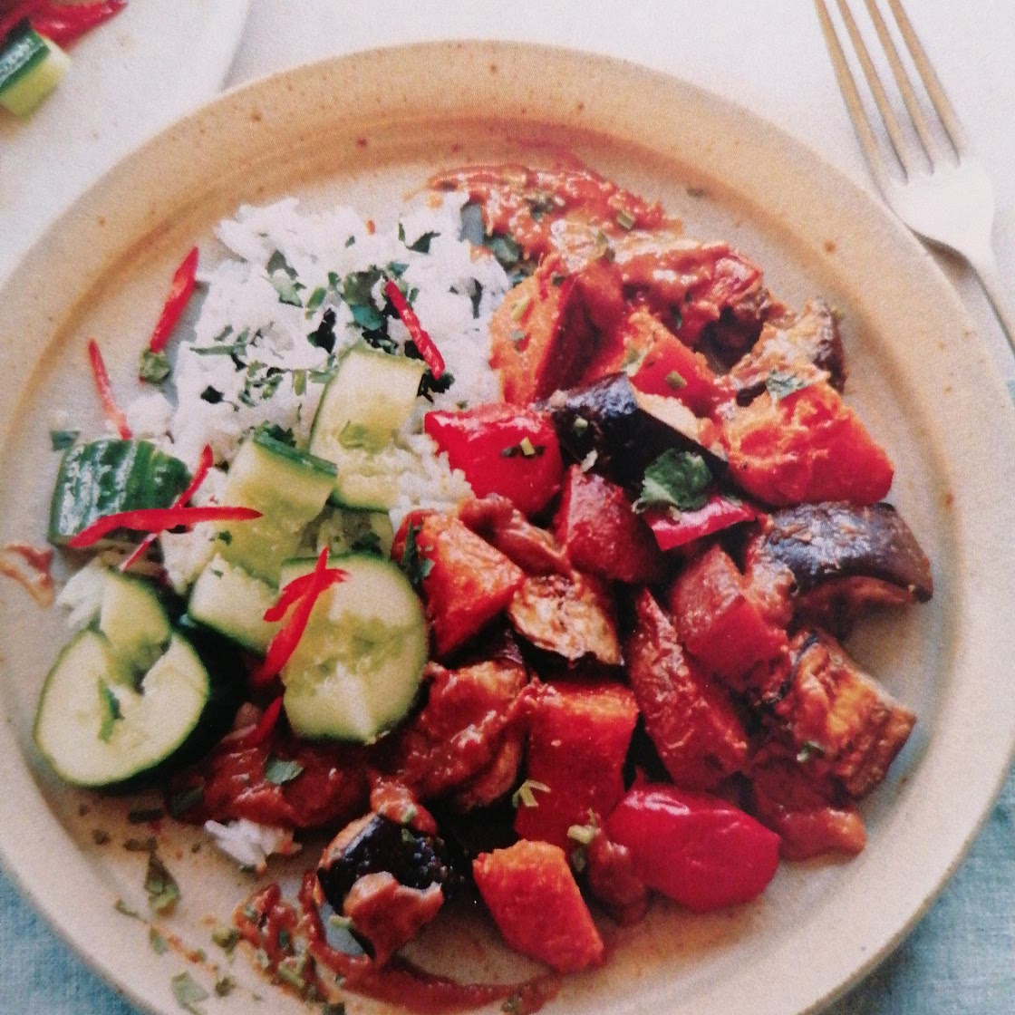 Sweet Potato and aubergine Satay