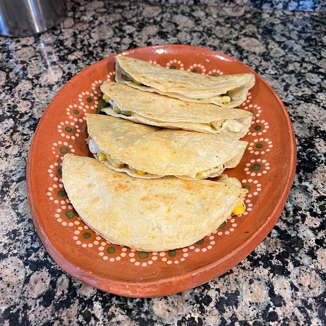 TACOS DE POLLO CON RAJAS 