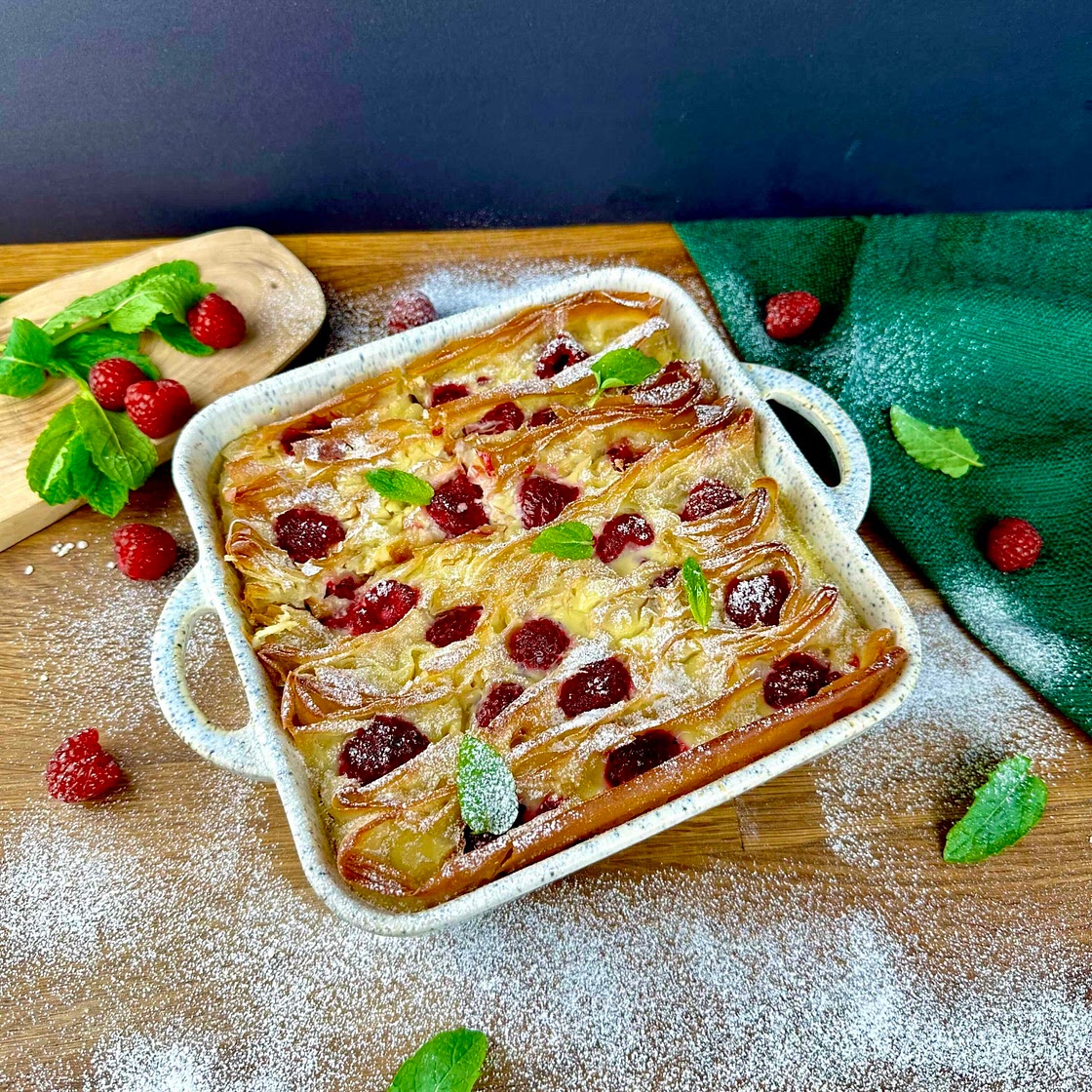 Raspberry Ruffled Milk Pie