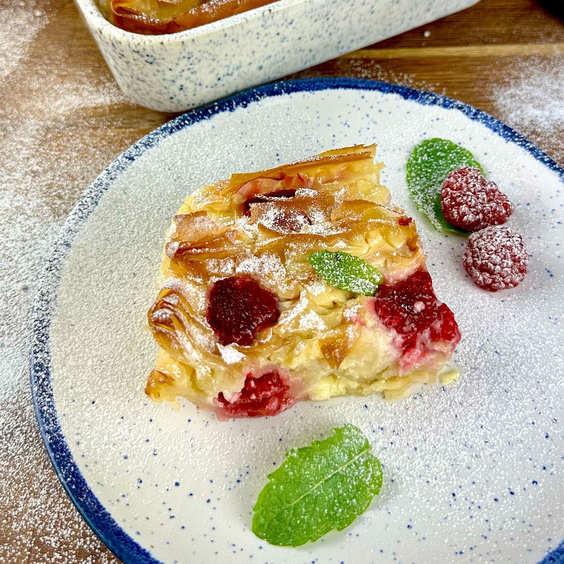 Raspberry Ruffled Milk Pie