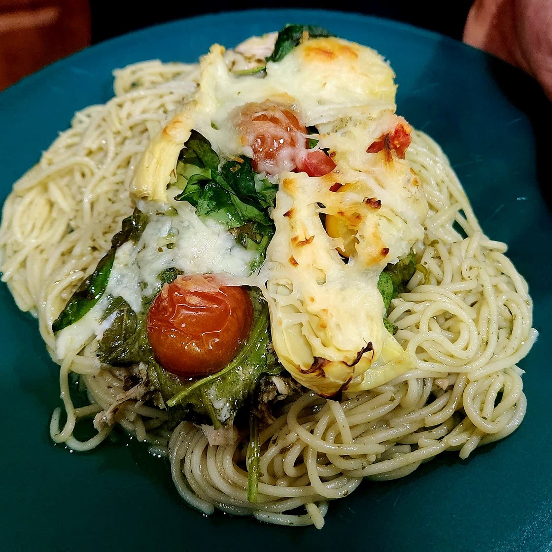 Spinach Pesto Baked Chicken