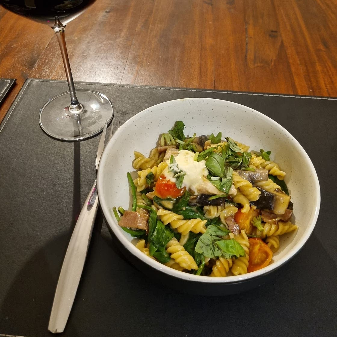 Bacon & Mushroom pasta