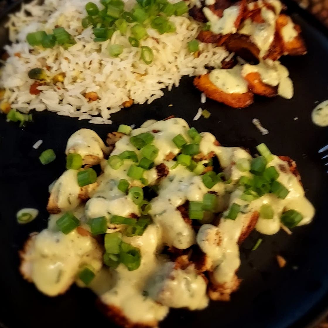 Paprika Chicken in a Lemony Sauce with Pistachio Rice & Roasted Carrots