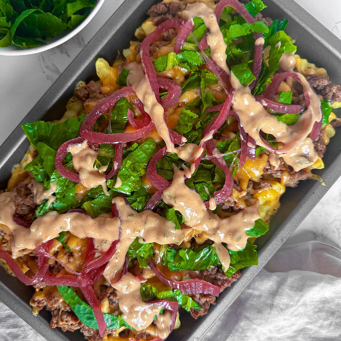 Loaded burger fries