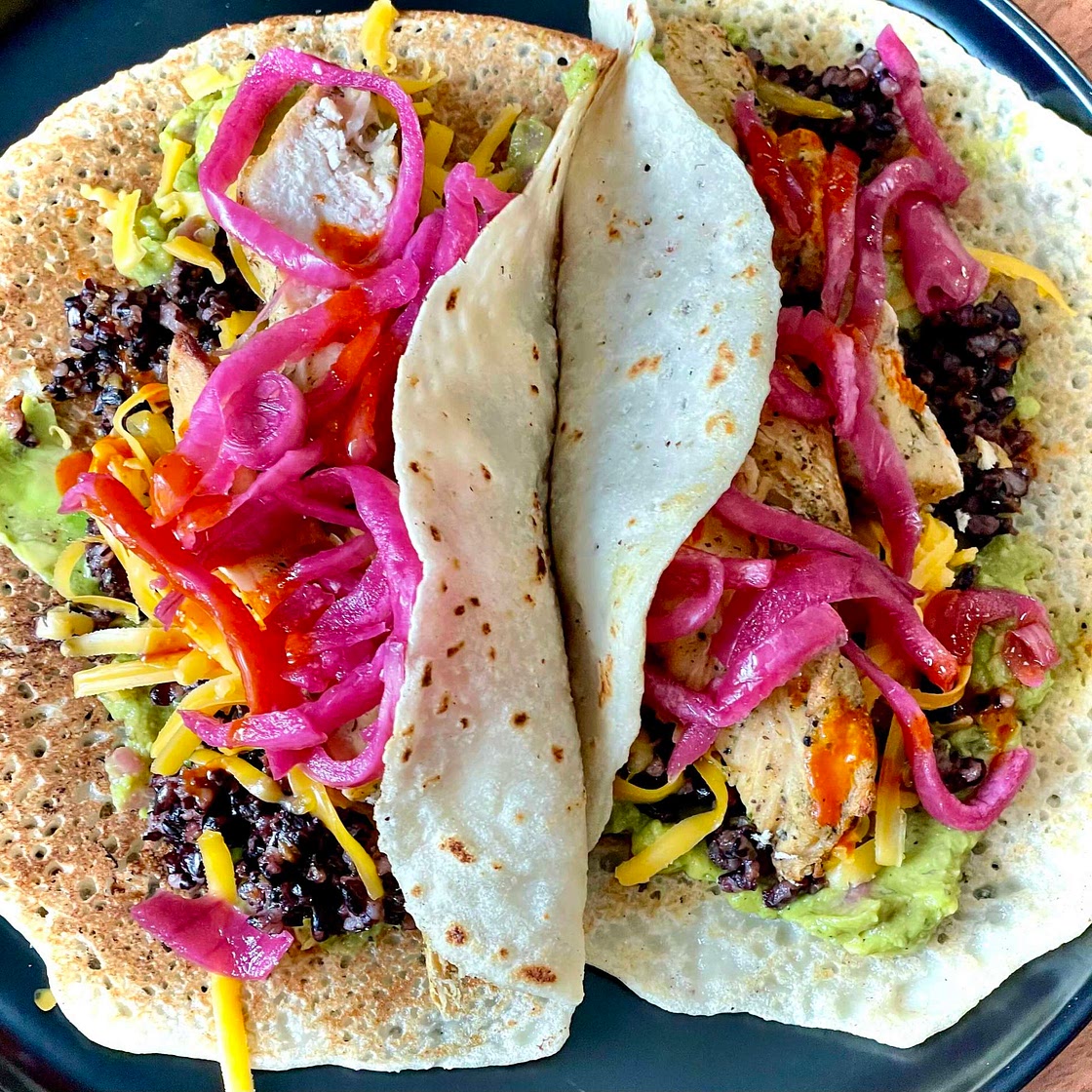 Rainbow Chicken Tacos