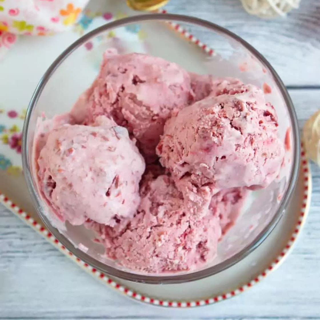 Homemade Cherry Vanilla Ice Cream