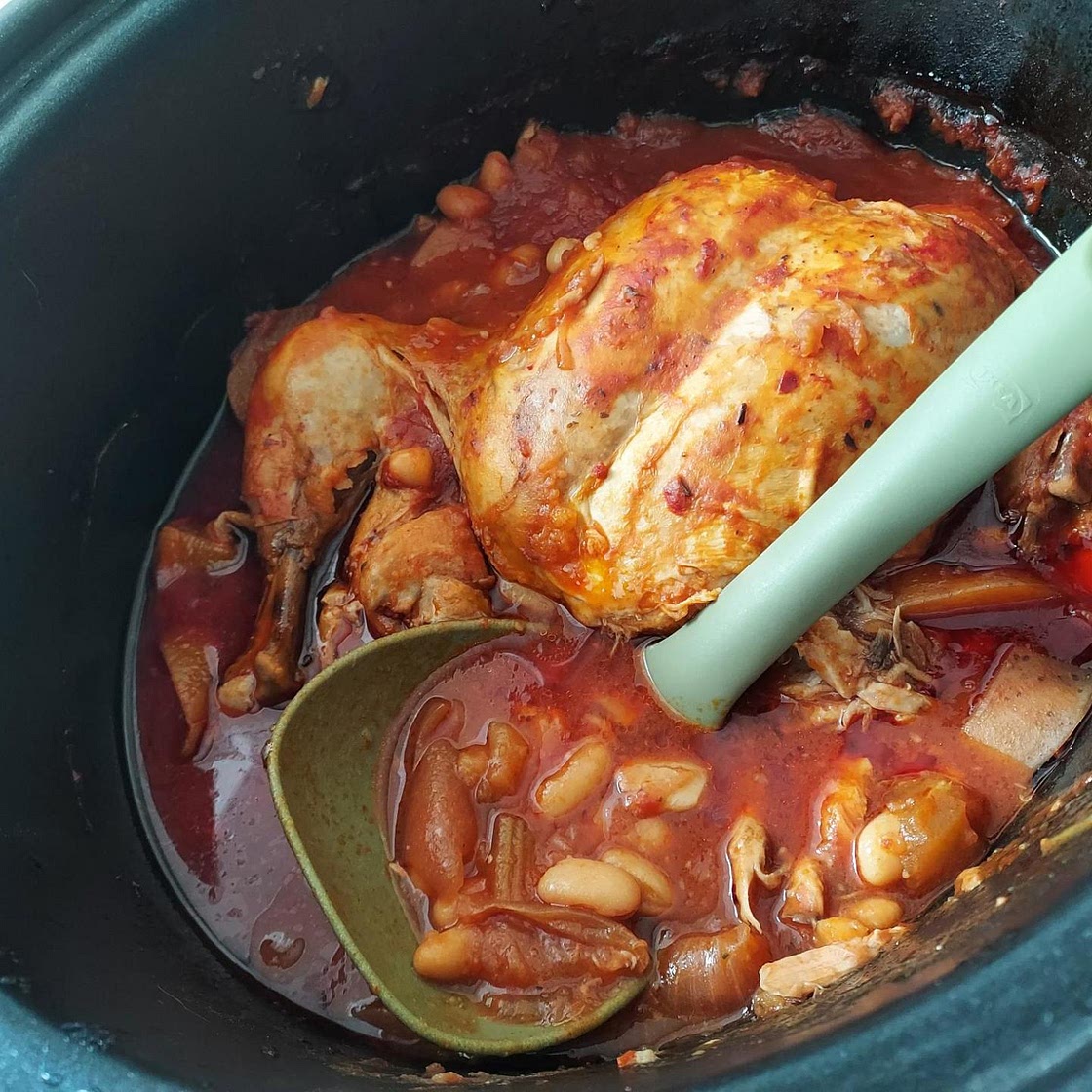 Slow Cooker North African Chicken and Beans