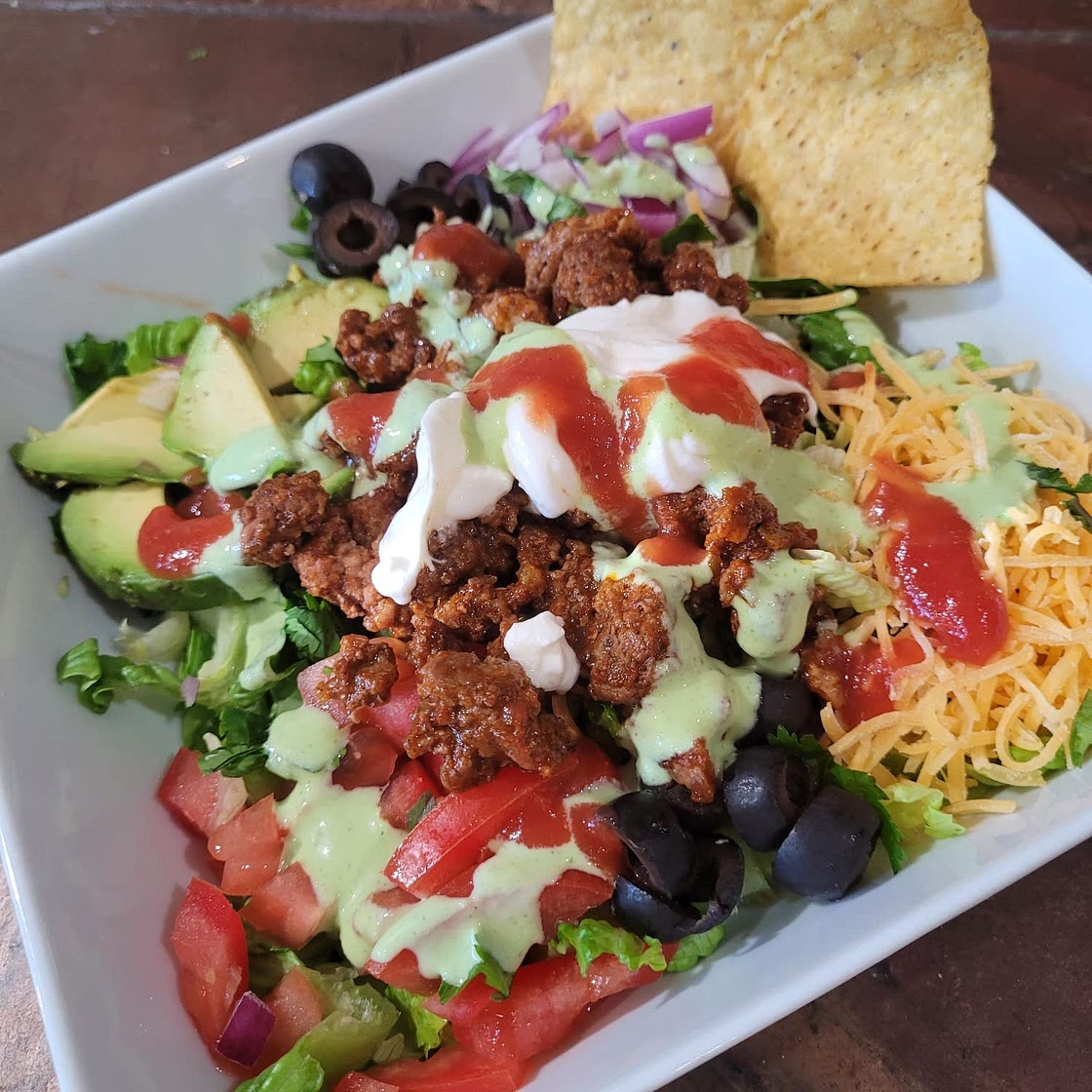 Easy Beef or Chicken Taco Salad (Keto, Low Carb, GF)