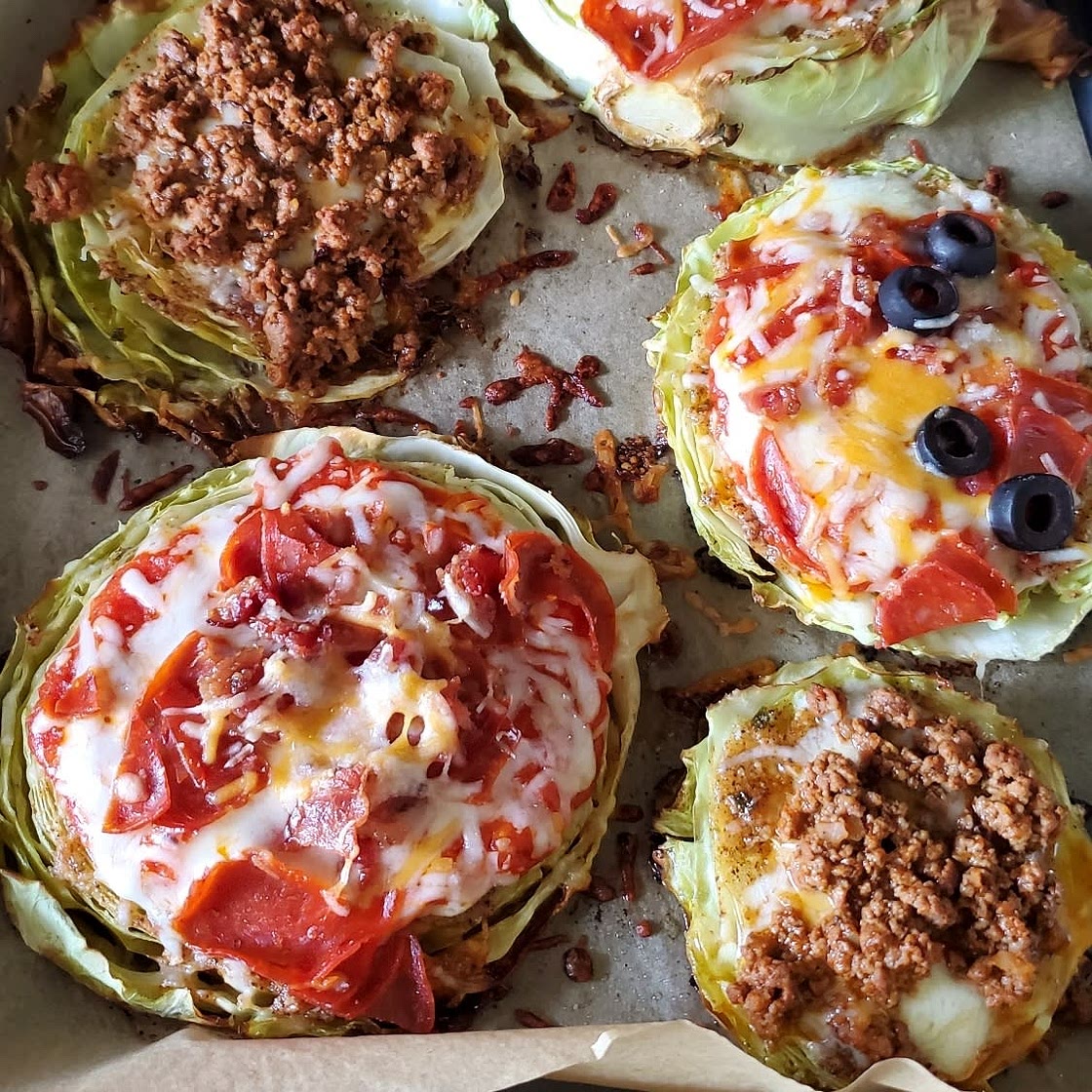 Cheesy Cabbage Steaks (Pizza or Mediterranean Style)