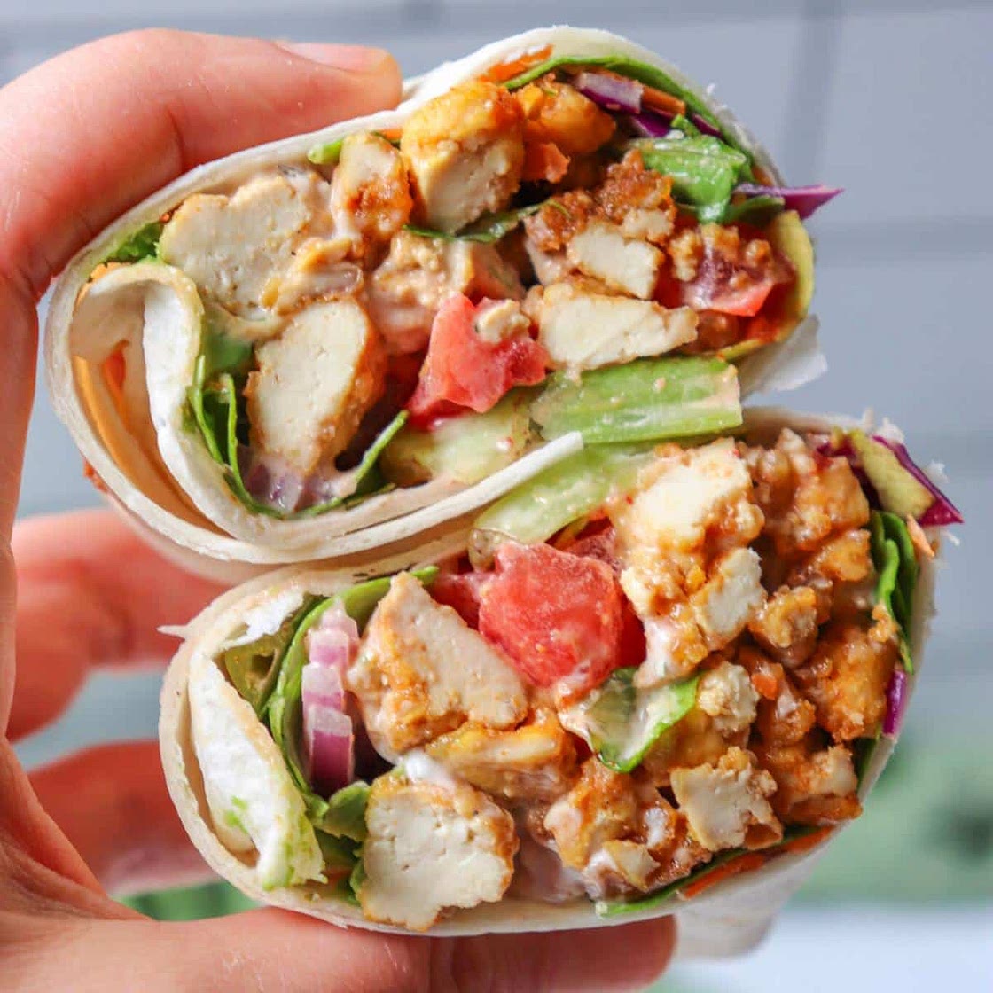 Crispy Veggie Tofu Wrap with Vegan Ranch