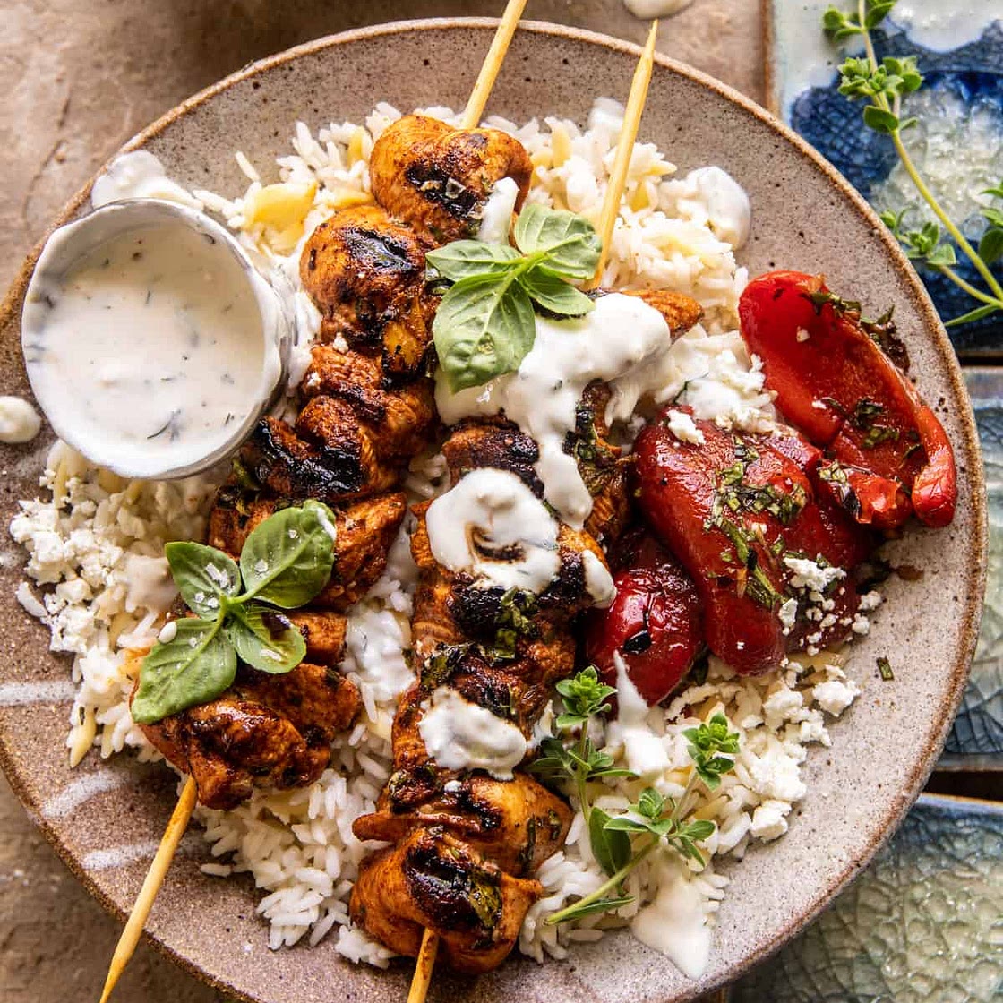 Chicken Tzatziki Rice Bowls