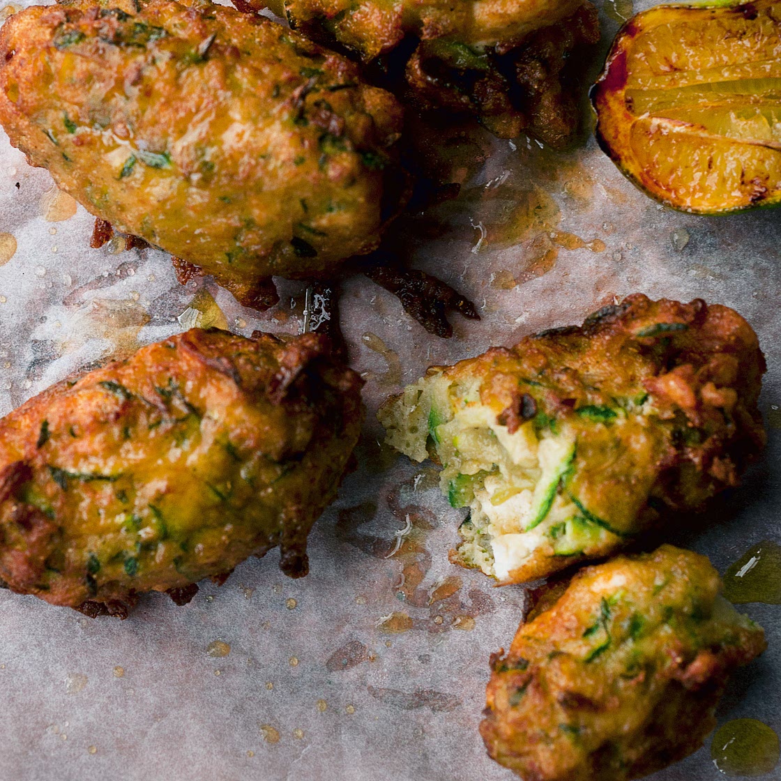 Ottolenghi’s Courgette and Manouri Fritters