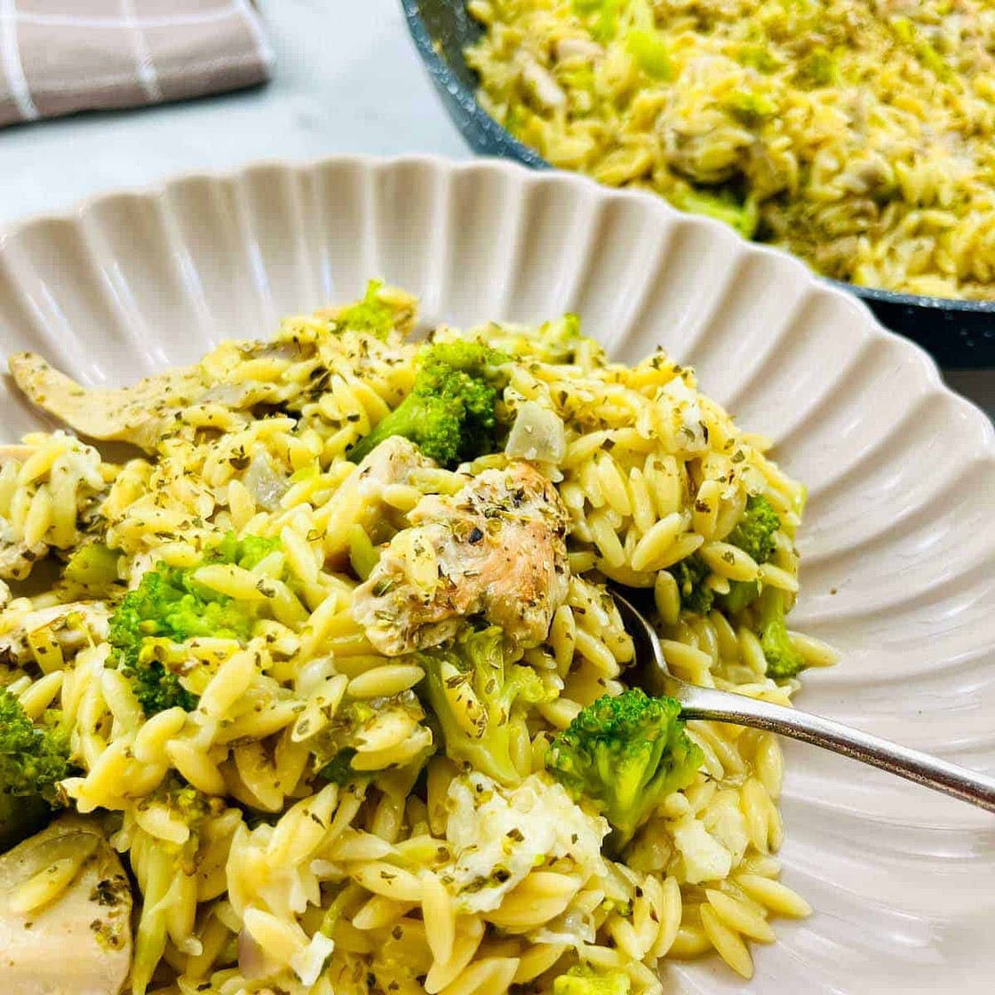 Creamy Chicken Mozzarella Orzo
