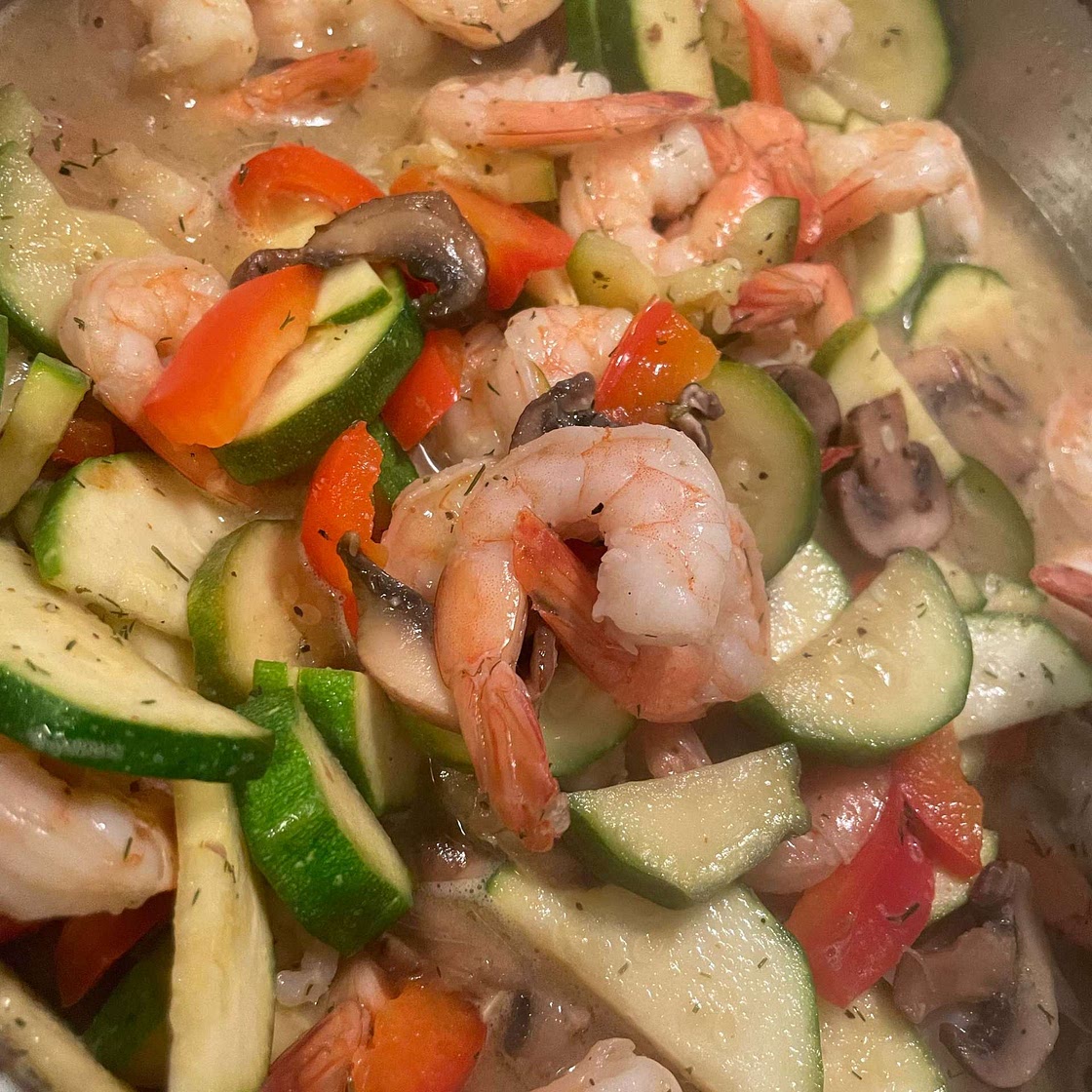 Shrimp and Vegetables Skillet
