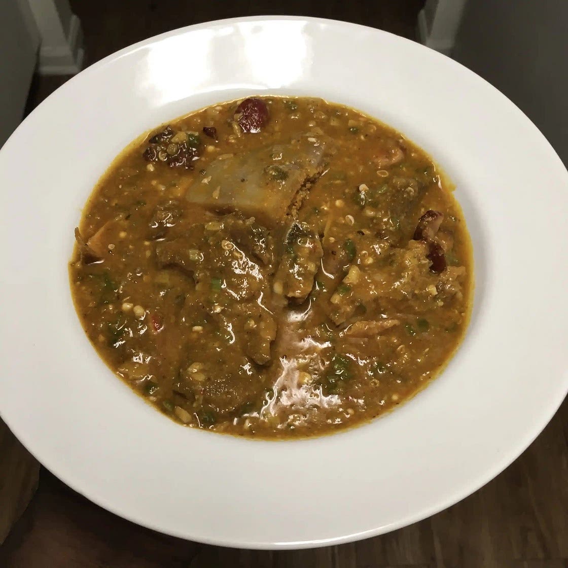 Okra stew with ogbono