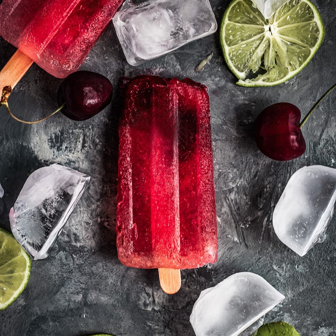 Cherry Limeade Popsicles