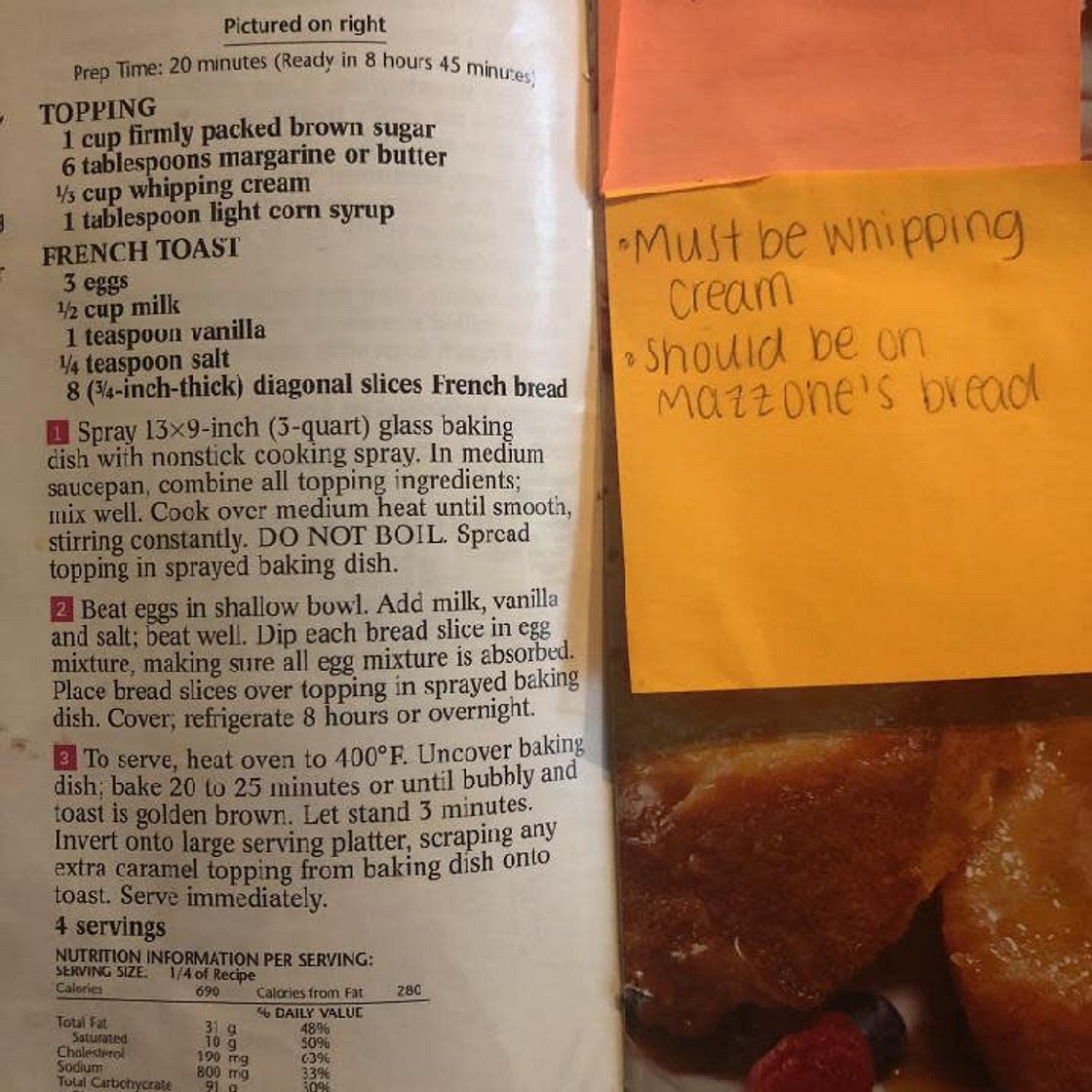 Mom's baked carmel french toast