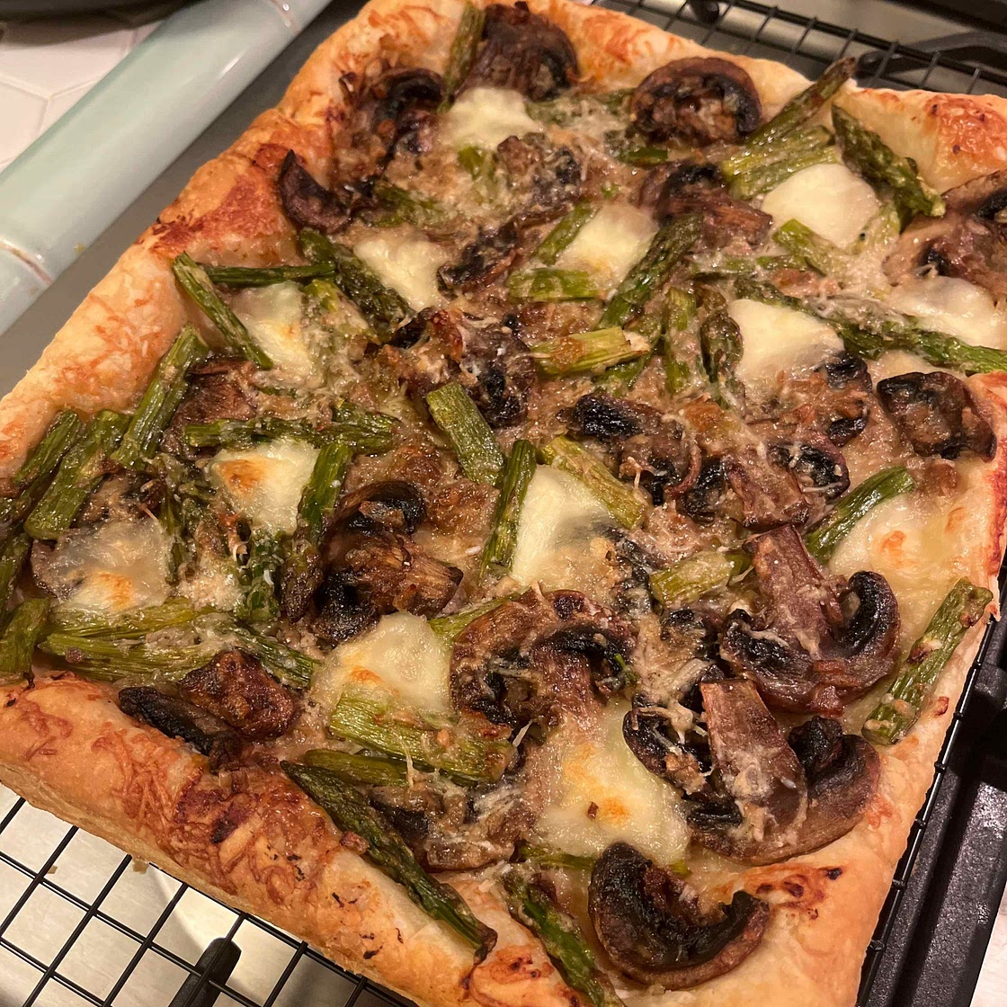 Asparagus and Mushroom Puff Pastry Galette