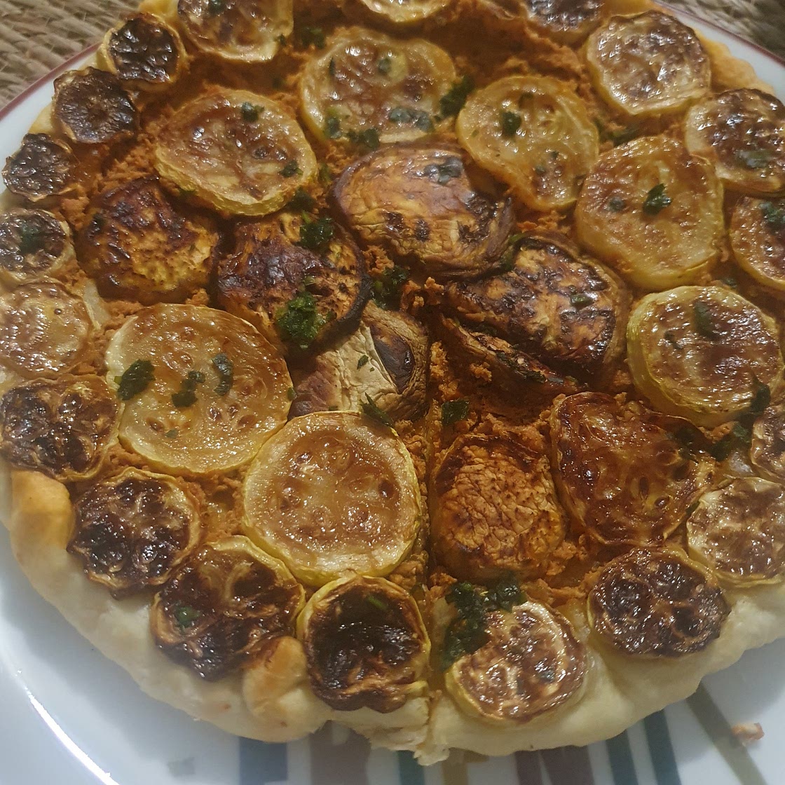 Tarte tatin aubergines et courgettes